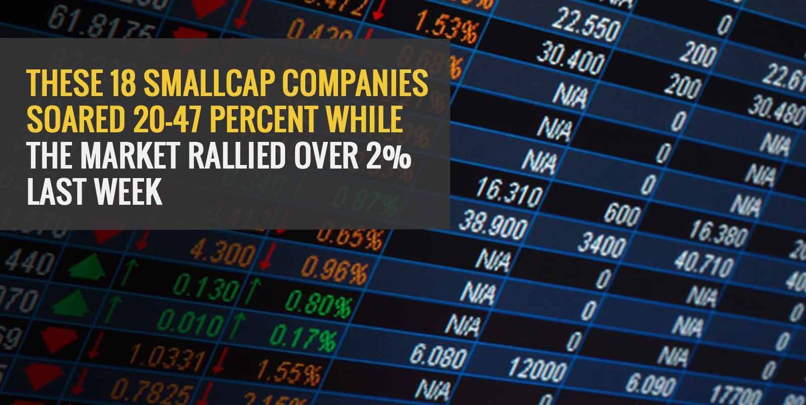 18 Smallcap Stocks Soared 2047 as Market Rallied Over 2 Last Week