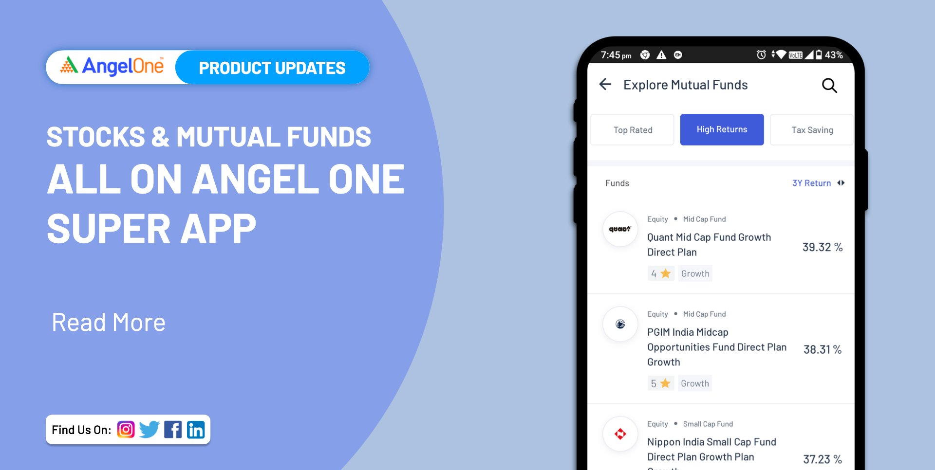 Find Stocks & Mutual Funds in One Place - Angel One Super App!