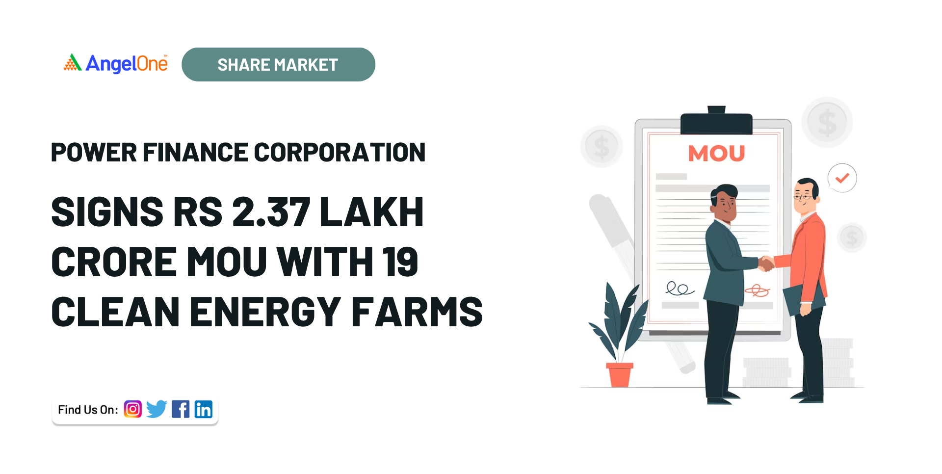Power Finance Corp Signs Rs 2.37 Lakh Cr MoU with 19 Clean Energy Firms