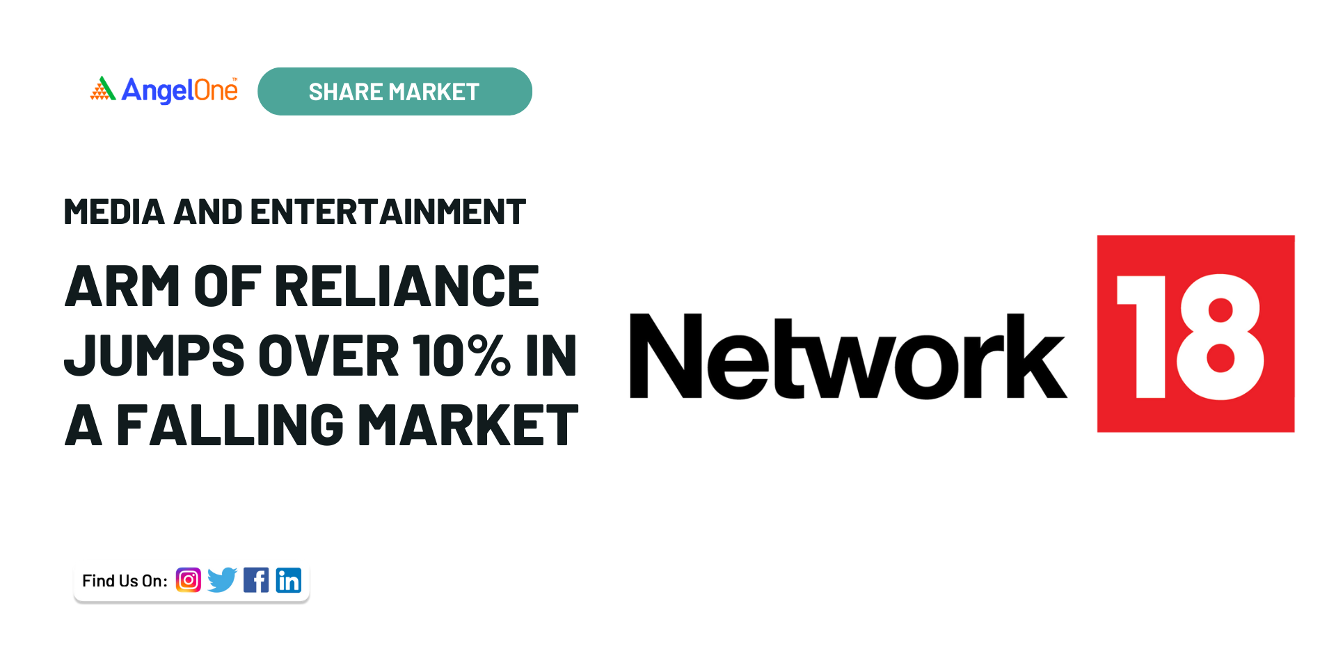 Media and entertainment arm of Reliance jumps over 10 in a falling